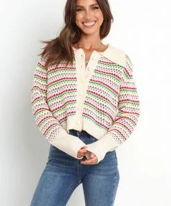 PUP18 Cassidy Cardigan - Cream Multi Clothing
