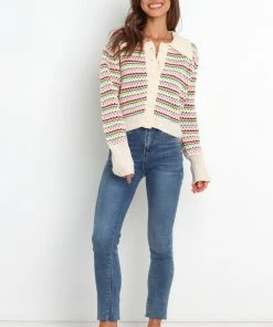 PUP18 Cassidy Cardigan - Cream Multi Clothing