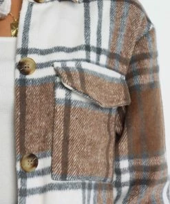 PUP4 Dion Shacket - Brown Check Clothing