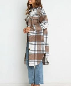 PUP4 Dion Shacket - Brown Check Clothing