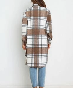 PUP4 Dion Shacket - Brown Check Clothing