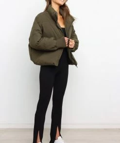 PUP4 Edric Puffer Jacket - Olive Clothing