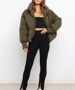 PUP4 Edric Puffer Jacket - Olive Clothing