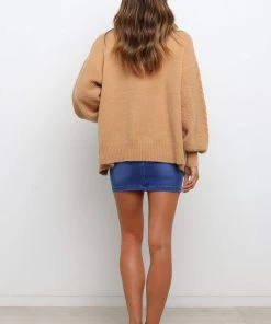 PUP4 Flounce Cardigan - Tan