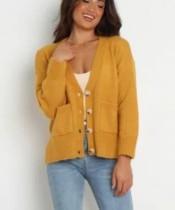 PUP4 Giuliana Cardigan - Mustard Clothing