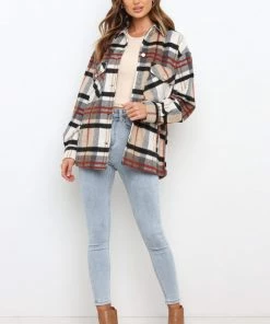 PUP16 Hulda Jacket - Tan Check Clothing