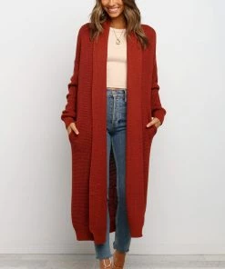 PUP3 Lagos Cardigan - Rust Clothing