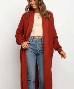 PUP3 Lagos Cardigan - Rust Clothing