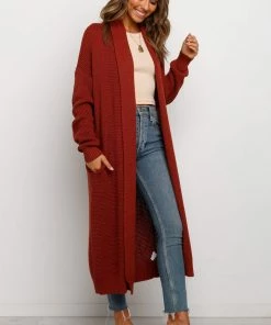 PUP3 Lagos Cardigan - Rust Clothing