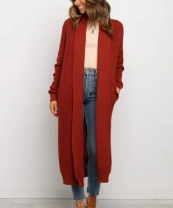 PUP3 Lagos Cardigan - Rust Clothing