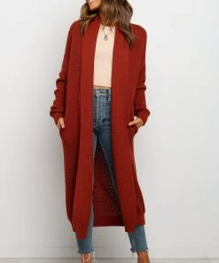 PUP3 Lagos Cardigan - Rust Clothing