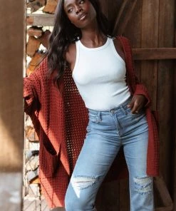PUP49 Leyonie Cardigan - Rust Clothing