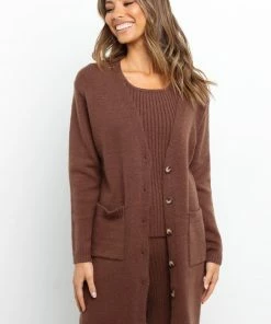 PUP4 Mickey Cardigan - Chocolate Brown