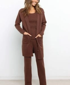 PUP4 Mickey Cardigan - Chocolate Brown