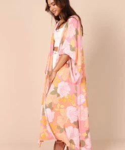 PUP49 Bump Friendly Mishka Kimono - Pink Floral