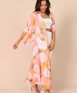 PUP49 Bump Friendly Mishka Kimono - Pink Floral