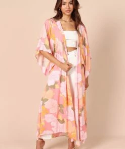 PUP49 Bump Friendly Mishka Kimono - Pink Floral