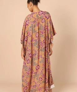 PUP49 Mishka Kimono - Tan Floral Bump Friendly