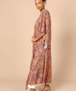 PUP49 Mishka Kimono - Tan Floral Bump Friendly