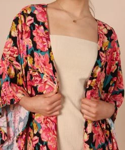 PUP49 Mishka Kimono - Teal Floral Bump Friendly