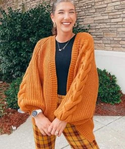 PUP51 Quinny Cardigan - Rust Clothing