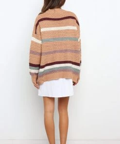 PUP52 Valrie Cardigan - Brown Stripe