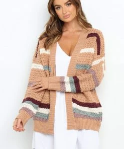PUP52 Valrie Cardigan - Brown Stripe