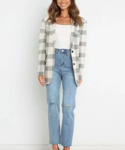 PUP4 Zara Blazer - Cream Check Clothing