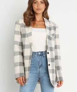 PUP4 Zara Blazer - Cream Check Clothing