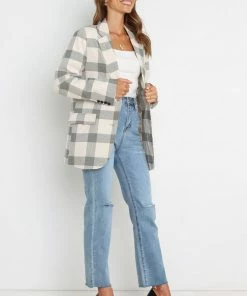 PUP4 Zara Blazer - Cream Check Clothing