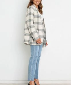 PUP4 Zara Blazer - Cream Check Clothing