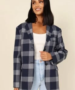 PUP4 Clothing Zara Blazer - Navy Check
