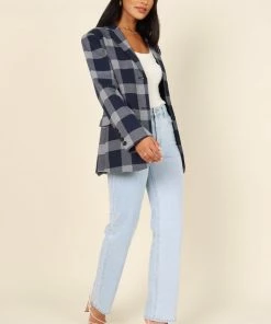 PUP4 Clothing Zara Blazer - Navy Check