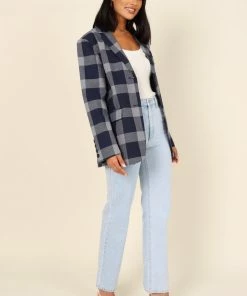 PUP4 Clothing Zara Blazer - Navy Check