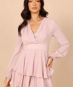 PUP44 Clothing Adalia Frill Long Sleeve Romper - Blush