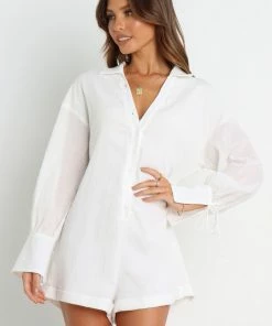 PUP14 For The Bride Becky Playsuit - White