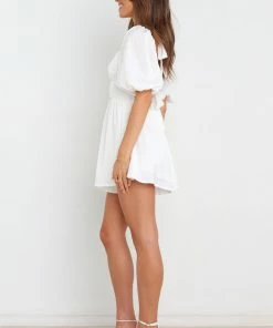 PUP58 For The Bride Billie Playsuit - White