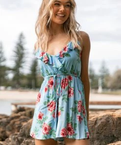 PUP49 Cassatt Romper - Blue Floral