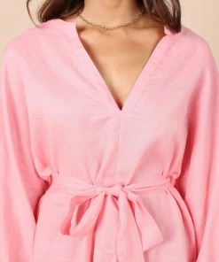 PUP56 Dooley Long Sleeve Romper - Pink
