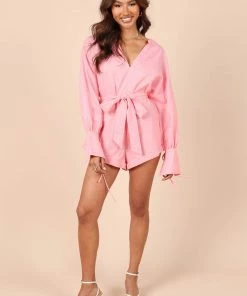 PUP56 Dooley Long Sleeve Romper - Pink