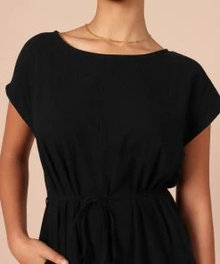 PUP61 Dorella Scoop Neck Romper - Black