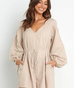 PUP14 Eden Playsuit - Beige Clothing