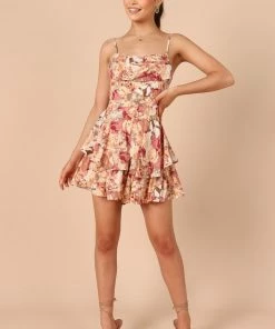 PUP44 Clothing Kallista Cowl Neck Romper - Pink Floral