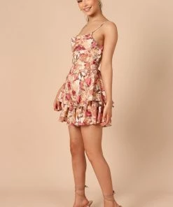 PUP44 Clothing Kallista Cowl Neck Romper - Pink Floral