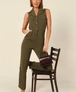 PUP3 Clothing Kayne Sleeveless Jumpsuit - Olive