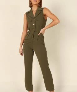 PUP3 Clothing Kayne Sleeveless Jumpsuit - Olive