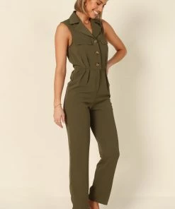 PUP3 Clothing Kayne Sleeveless Jumpsuit - Olive