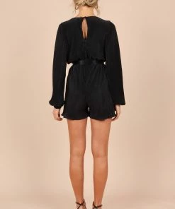 PUP51 Clothing Minelli Pleated Romper - Black