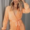 PUP51 Minelli Pleated Romper - Orange
