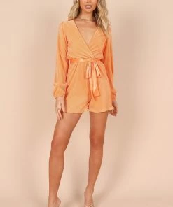 PUP51 Minelli Pleated Romper - Orange